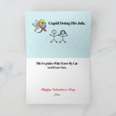 カーラバーおもしろいツバレンタインデーのカード カード (内部)