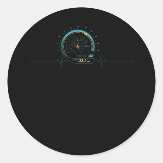 カーラバーレーシング速度計ハートビートカーエントゥシ ラウンドシール (正面)