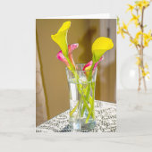 カーラユリのデジタル絵画カード カード (黄色い花)