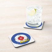 カーラーのコースターで「私をダブルにする」 – （青） コースター (右側)