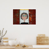 カーラーの女性 ポスター (キッチン)