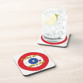 「カーラーはピールで行う」コースター – （赤） コースター (右側)