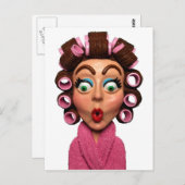 カーラーを着ている女性 ポストカード (正面/裏面)