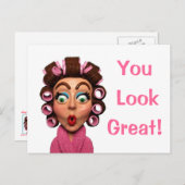 カーラーを着ている女性 ポストカード (正面/裏面)