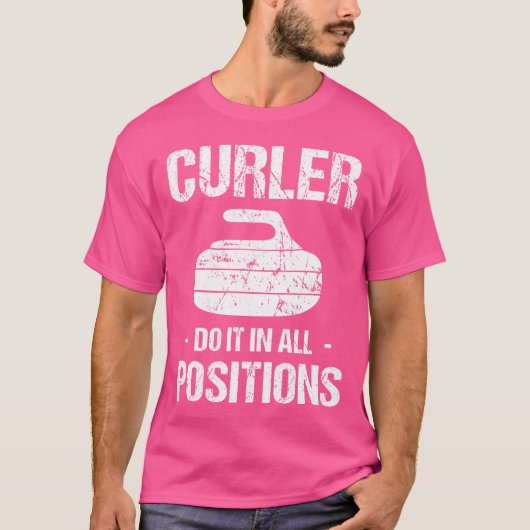 カーラー全方位対応カーリングスティック棒 Tシャツ (正面)