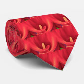 カーラ赤いユリの数々のな熱帯花の芸術- ネクタイ (ロール)