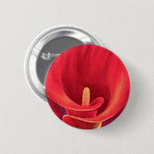 カーラ赤いユリの数々のな熱帯花の芸術- 缶バッジ (正面&裏面)