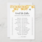 カーラ Bee ウェディングシャワーパーティーゲームカード 彼女はどちらが好き？ 招待状 (正面)