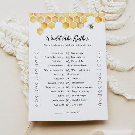 カーラ Bee ウェディングシャワーパーティーゲームカード 彼女はどちらが好き？ 招待状