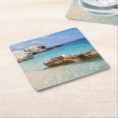 カーラMarioluのビーチ、サルジニアのコースター スクエアペーパーコースター (アングル)