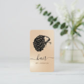 カーリエレガントアフロヘアスタイリスト美しいサロン 名刺 (スタンド正面)