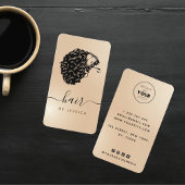 カーリエレガントアフロヘアスタイリスト美しいサロン 名刺