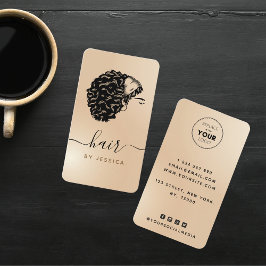 カーリエレガントアフロヘアスタイリスト美しいサロン 名刺