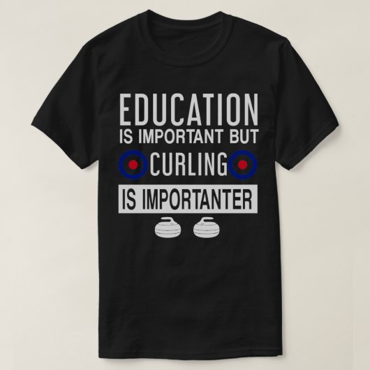 カーリングおもしろいデザインギフト Tシャツ (デザイン正面)