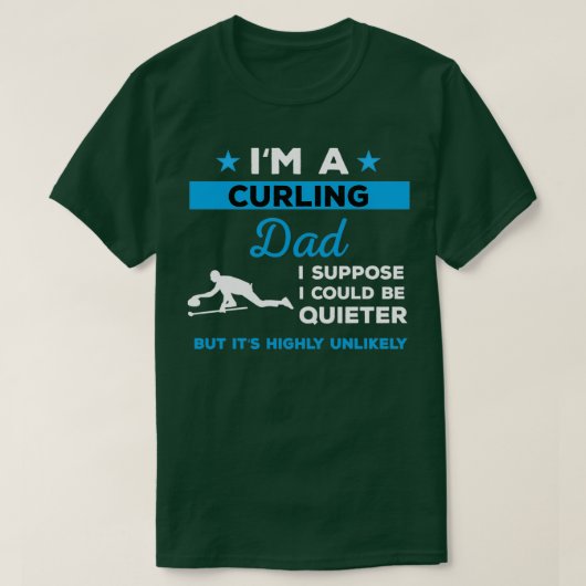 カーリングおもしろいパパギフト Tシャツ (デザイン正面)