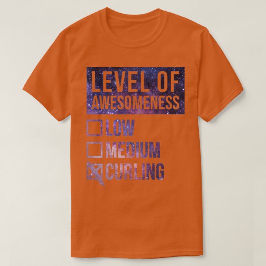 カーリングおもしろいレベル Tシャツ (デザイン正面)