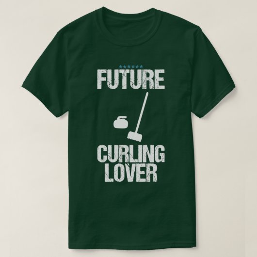 カーリングおもしろい恋人デザインプレゼント5 Tシャツ (デザイン正面)