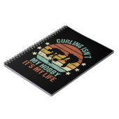 カーリングおもしろい諺アイススポーツレトロヴィンテージ ノートブック (左側)