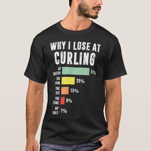 カーリングで負ける理由が面白いカーリンググッズ Tシャツ (正面)