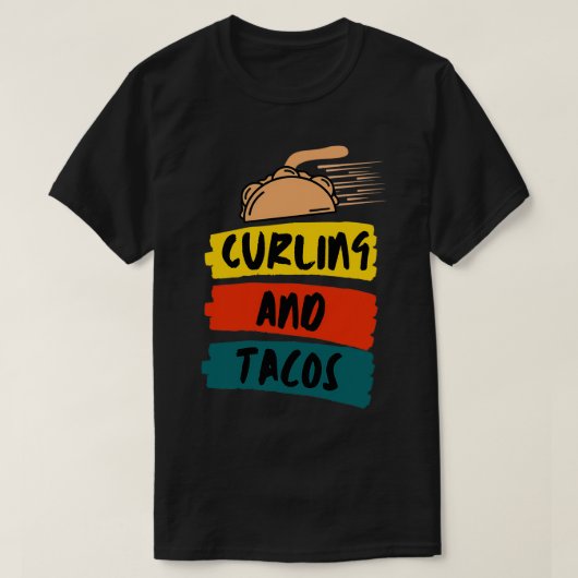 カーリングとタコスおもしろい2 Tシャツ (デザイン正面)