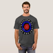 カーリングの石が地球の軌道のように転がる Tシャツ (正面フル)