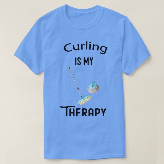 カーリングは私のセラピースポーツ好おもしろいき Tシャツ (デザイン正面)