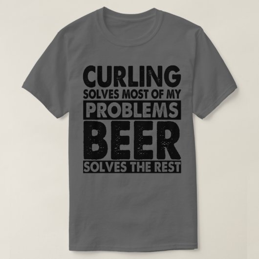 カーリングは私の問題の大部分を解決ビールは Tシャツ (デザイン正面)