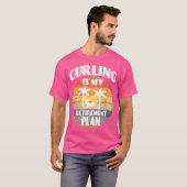 カーリングは私の引退後の楽しみ アイスストック射撃 C Tシャツ (正面フル)