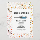 カーリングアイアンテラゾサロン口 招待状 (正面/裏面)