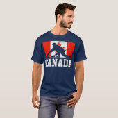 カーリングカナダ国旗ウィンタースポーツファン Tシャツ (正面フル)