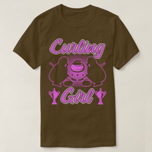 カーリングガールおもしろいカーリングギフト Tシャツ (デザイン正面)