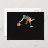 カーリングシルエットカーラー滑おもしろい氷 ポストカード (正面/裏面)