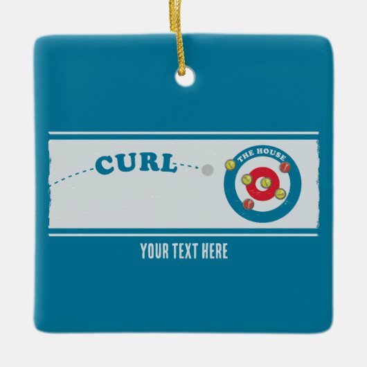 カーリングシートカーリングストーン セラミックオーナメント (正面)