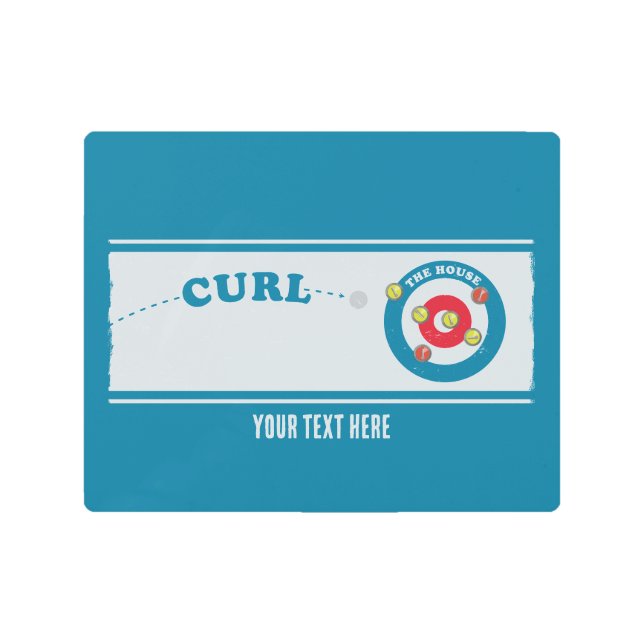 カーリングシートカーリングストーン メタルプリント (正面)