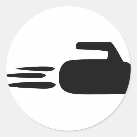 カーリングストーンのアイコン ラウンドシール (正面)