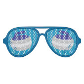 カーリングストーンズカラフルアイススポーツパーティー アビエーターサングラス (正面)