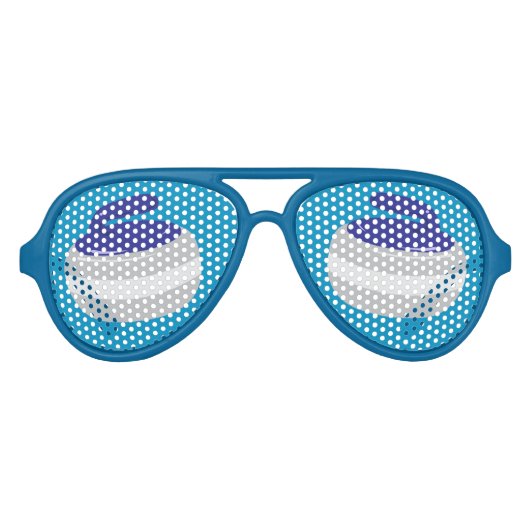 カーリングストーンズカラフルアイススポーツパーティー アビエーターサングラス (正面)