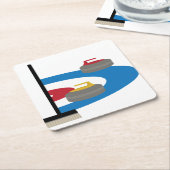 カーリングスポーツ スクエアペーパーコースター (アングル)