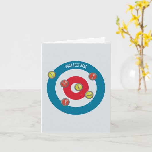 カーリングハウスとカーリングストーンズの上面 カード (黄色い花)