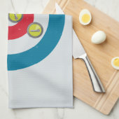 カーリングハウスとカーリングストーンズの上面 キッチンタオル (四つ折り)