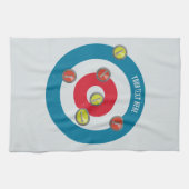 カーリングハウスとカーリングストーンズの上面 キッチンタオル (横)