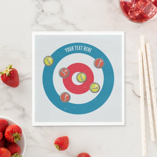 カーリングハウスとカーリングストーンズの上面 スタンダードランチョンナプキン (インサイチュ)