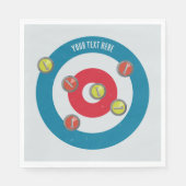 カーリングハウスとカーリングストーンズの上面 スタンダードランチョンナプキン (正面)