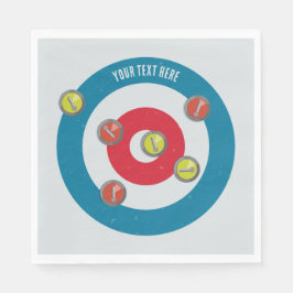 カーリングハウスとカーリングストーンズの上面 スタンダードランチョンナプキン