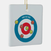 カーリングハウスとカーリングストーンズの上面 セラミックオーナメント (右)