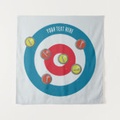 カーリングハウスとカーリングストーンズの上面 タペストリー (正面)