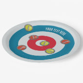 カーリングハウスとカーリングストーンズの上面 ペーパープレート (アングル)