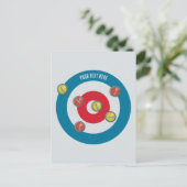 カーリングハウスとカーリングストーンズの上面 ポストカード (スタンド正面)