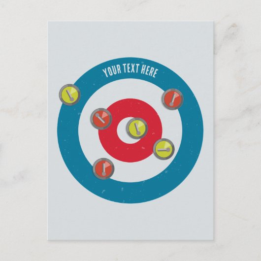 カーリングハウスとカーリングストーンズの上面 ポストカード (正面)