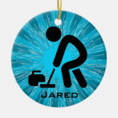 カーリングパーソナライズされたオーナメント セラミックオーナメント (正面)